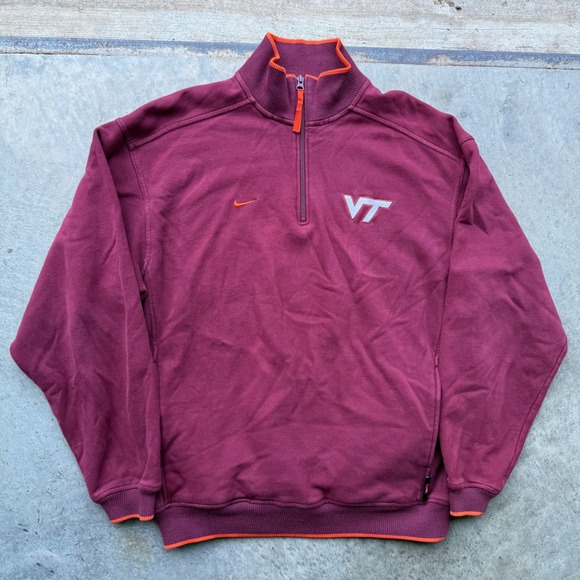 Nike Other - Nike Team Virginia Tech Hokies Quarter Zip Vintage Maroon Orange Mens Medium